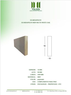 GUARDAPOLVO MDF RECTO WHITE OAK